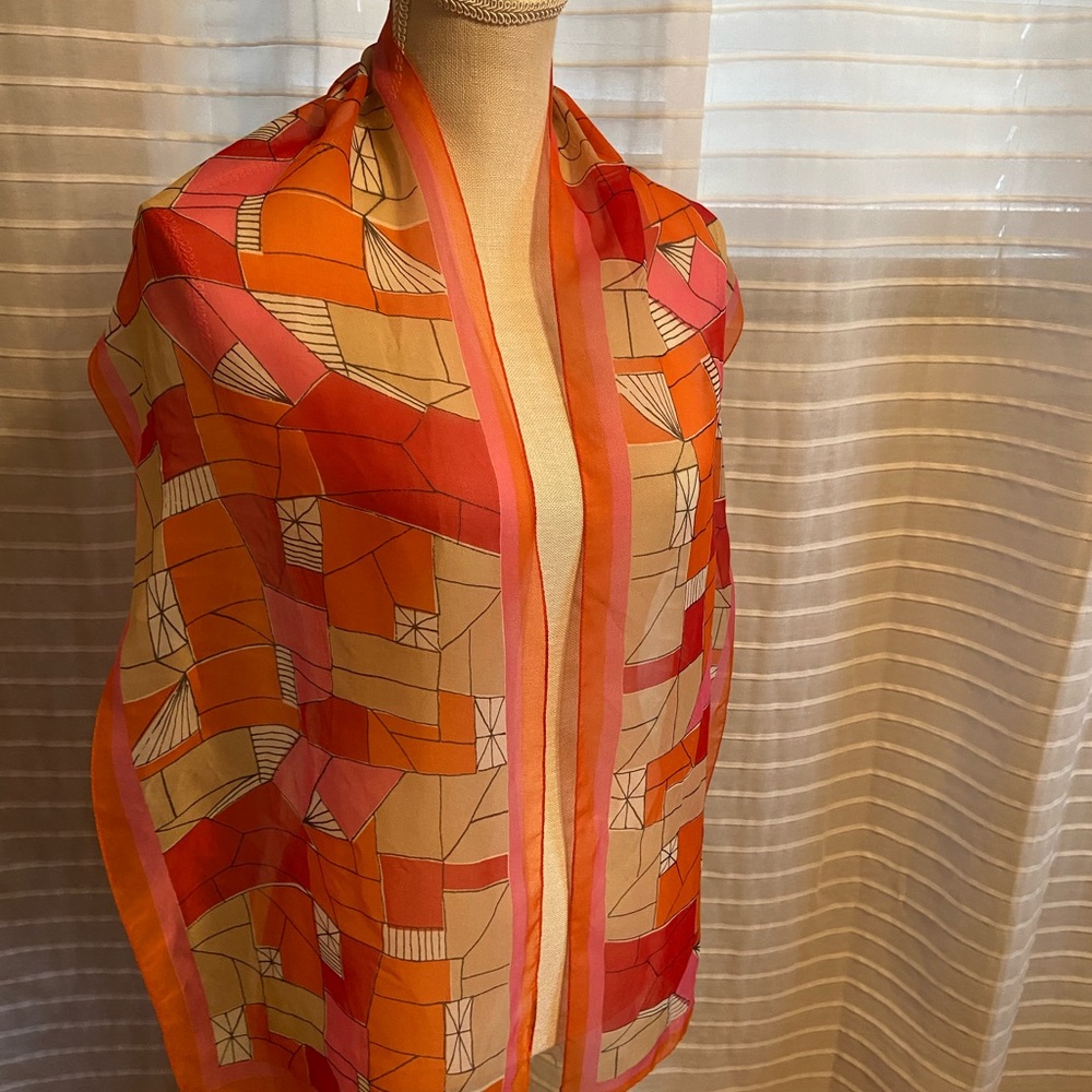 Vintage Vera geometric pattern scarf